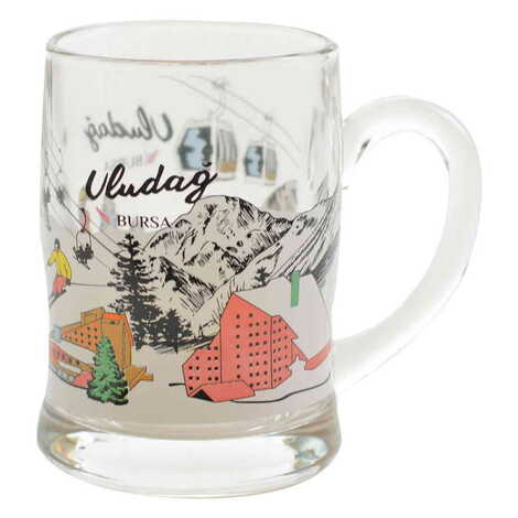 Uludag Themed Glass Mug Big Size