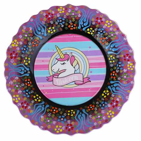 Unicorn Temalı Çini Myros Resim Tabak 18 cm - 1
