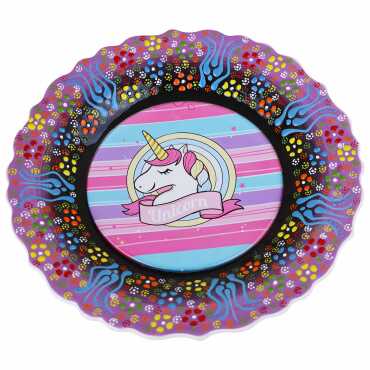 Unicorn Temalı Çini Myros Resim Tabak 18 cm - 5