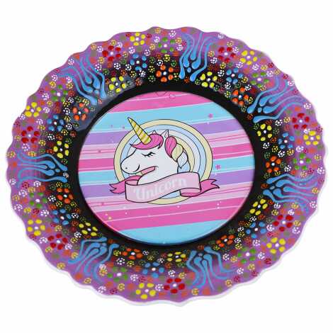 Unicorn Temalı Çini Myros Resim Tabak 18 cm - 5