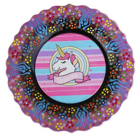 Unicorn Temalı Çini Myros Resim Tabak 18 cm - 3