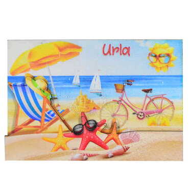 Myros - Urla Themed Wooden Customised 2D Souvenir Fridge Magnet