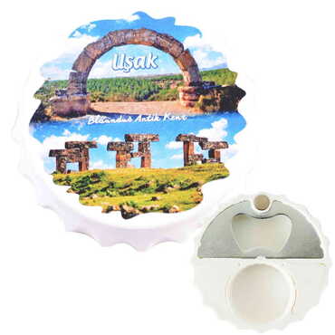 Usak Themed Customised Uv Printed Bottle Cap Shaped Plastic Base Bottle Opener 63x15 mm - Thumbnail