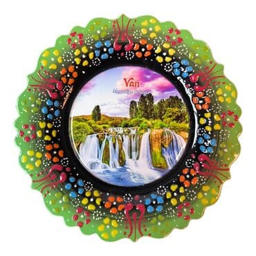 Toptan Van Temalı Çini Myros Resim Tabak 18 cm