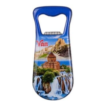 Van Themed Customizable Metal Magnetic Bottle Opener 95x42 mm