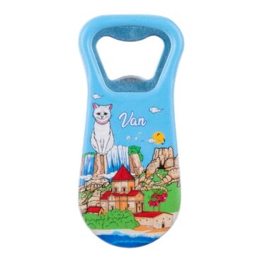 Myros - Van Themed Customised Uv Printed Plastic Base Plastic Base Bottle Opener 95x43 mm