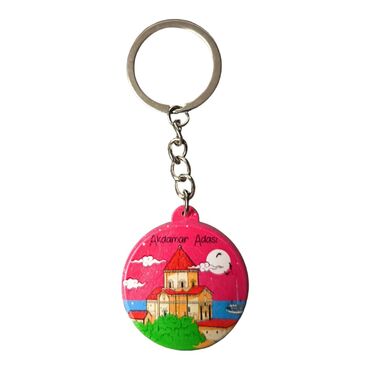 Myros - Van Themed Customised UV Printed Plastic Base Square Keyring 38x100 mm