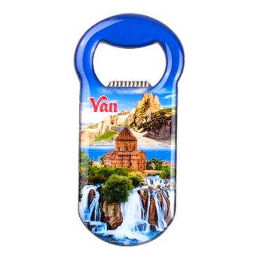 Van Themed Customizable Metal Magnetic Bottle Opener 90x45 mm - Thumbnail