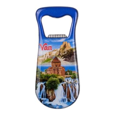 Myros - Van Themed Customizable Metal Magnetic Bottle Opener 95x42 mm