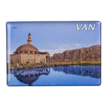 Myros - Van Themed Epoxy Dome Rectangle Souvenir Fridge Magnet 80x55 cm