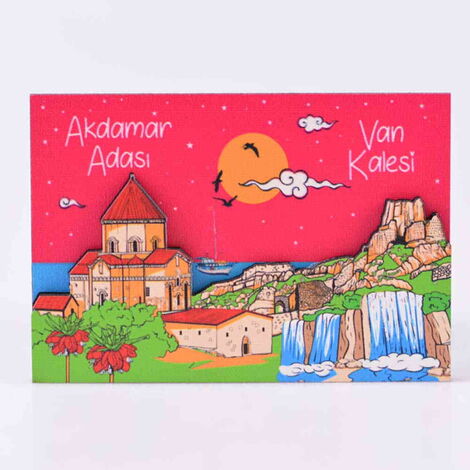 Van Themed Wooden Customised 2D Souvenir Fridge Magnet - 6