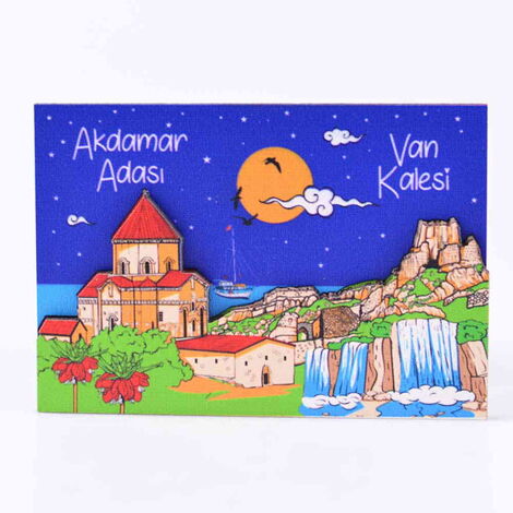 Van Themed Wooden Customised 2D Souvenir Fridge Magnet - 7