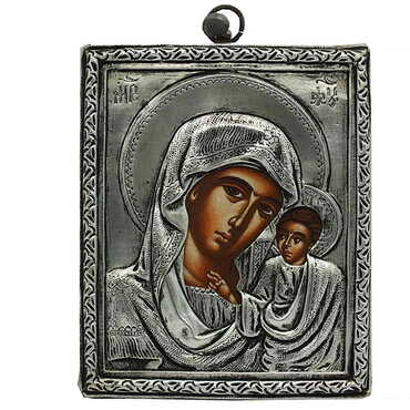 Myros - Virgin Mary Of Boiler Handmade Silver 950 Icon 155x130 mm