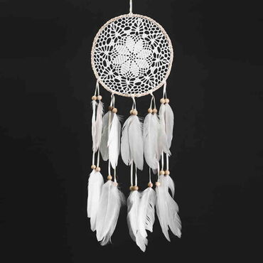 White Flower Lace Dreamcatcher - Thumbnail