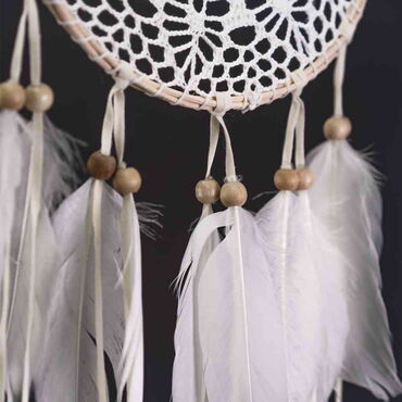 White Flower Lace Dreamcatcher - Thumbnail