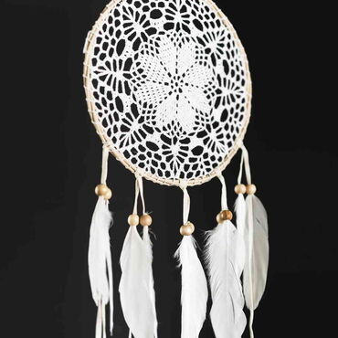 White Flower Lace Dreamcatcher - Thumbnail