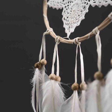 White Lace Hexagram Dreamcatcher - Thumbnail