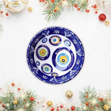 Wholesale 16 cm Nazar Embossed Bowl - 1