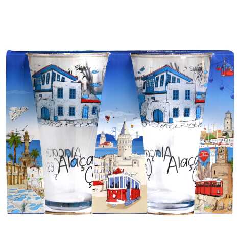 Wholesale Alaçatı Themed Beer Glass Set of 2 - 1