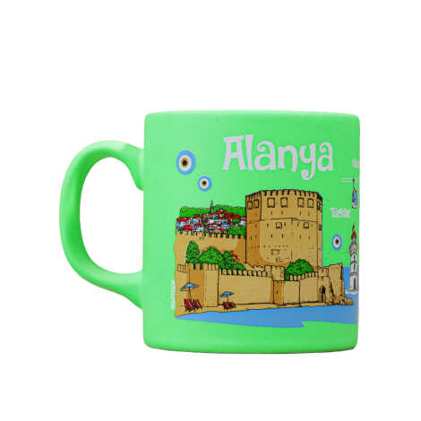 Wholesale Alanya Themed Ceramic Color Printed Mug Model C 82x90 mm - 6