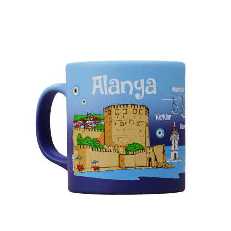 Wholesale Alanya Themed Ceramic Color Printed Mug Model C 82x90 mm - 7