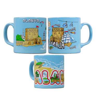 Wholesale Alanya Themed Ceramic Traditional Mug T 82*90 mm - 3