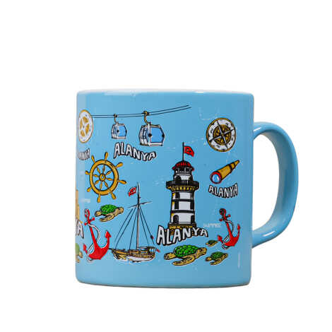 Wholesale Alanya Themed Ceramic Traditional Mug T 82*90 mm - 2