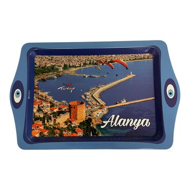Wholesale Alanya Themed Mini Metal Tray 25x16 cm - Myros