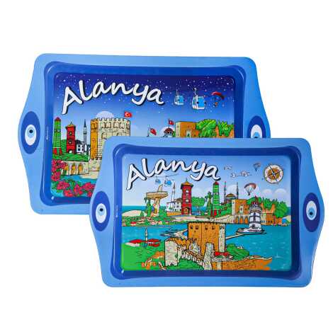 Wholesale Alanya Themed Mini Metal Tray 25x16 cm - 3