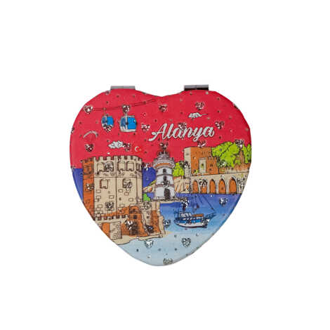 Wholesale Alanya Themed Myros Heart PU Mirror - 6