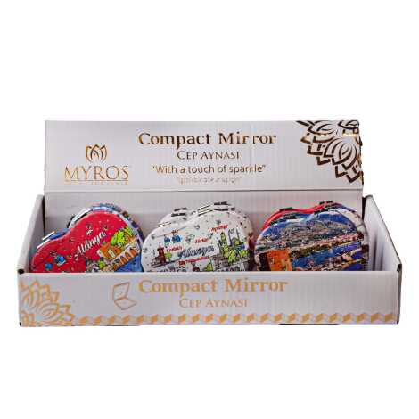 Wholesale Alanya Themed Myros Heart PU Mirror - 3