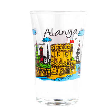 Wholesale Alanya Themed Printed Shot Glass 45x70 mm - Myros
