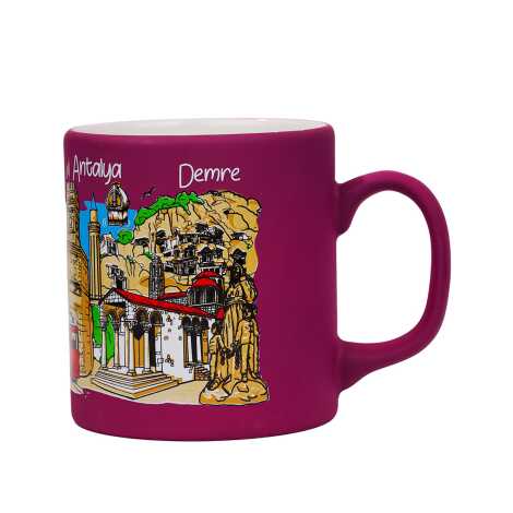 Wholesale Antalya Region Themed Ceramic Colorful Printed Mug Model B 82x90 mm - 2