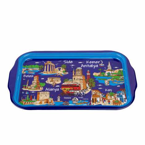 Wholesale Antalya Region Themed Tray Double Sided Printed 23x30 CM - 2