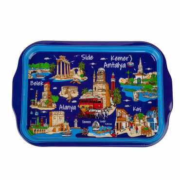 Wholesale Antalya Region Themed Tray Double Sided Printed 23x30 CM - Myros