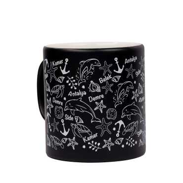 Wholesale Antalya Themed Ceramic Colorful Printed Mug Model E 82x90 mm - 4