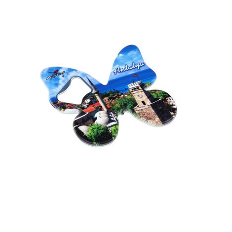 Wholesale Antalya Themed Myros UV Butterfly Bottle Opener - 6