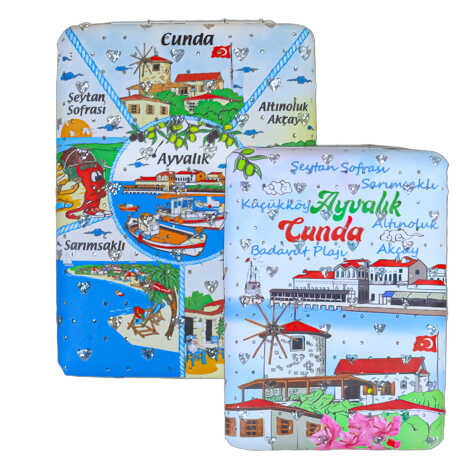 Wholesale Ayvalık Themed Myros Rectangular PU Mirror - 3