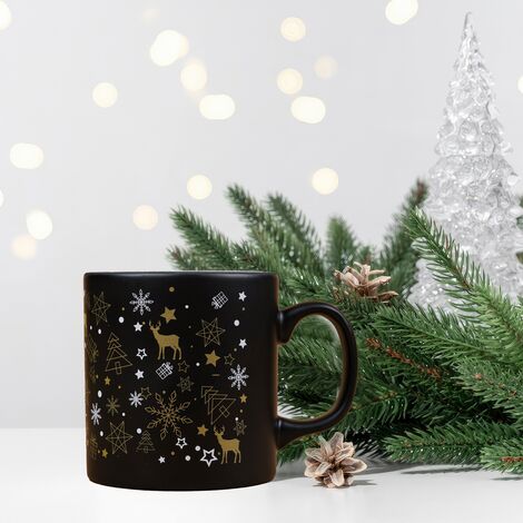 Wholesale Black Christmas Themed Ceramic Mug - 1
