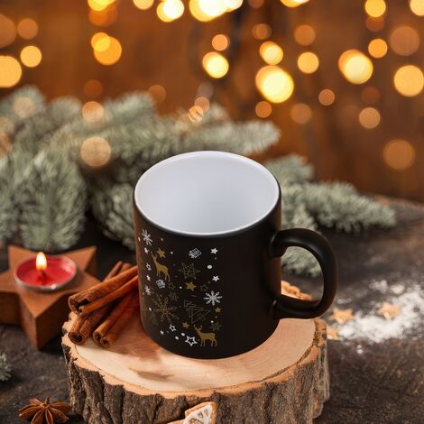 Wholesale Black Christmas Themed Ceramic Mug - 3