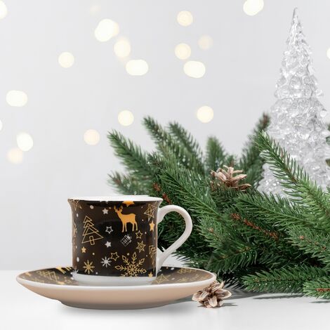Wholesale Black Christmas Themed Coffee Cup - 1