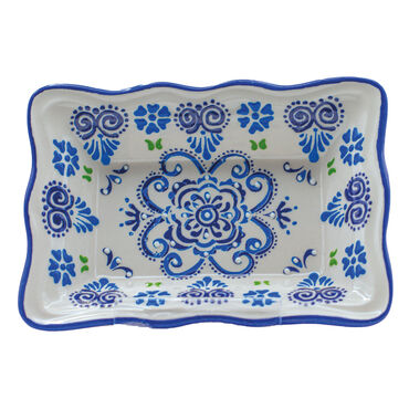 Wholesale Blue and White Rectangular Snack Bowl - 2