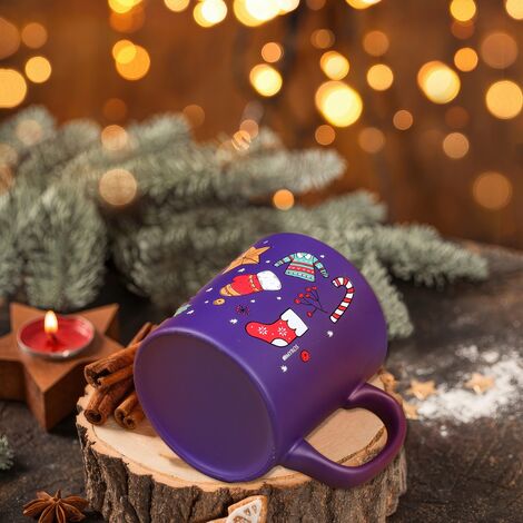 Wholesale Blue Snowman Themed New Year Ceramic Mug - 4