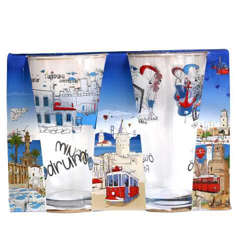 Wholesale Bodrum Themed Beer Glass Set of 2 - 1