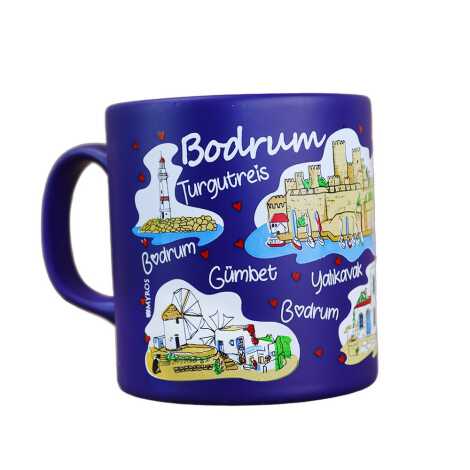 Wholesale Bodrum Themed Ceramic Colorful Printed Mug Model B 82x90 mm - 6