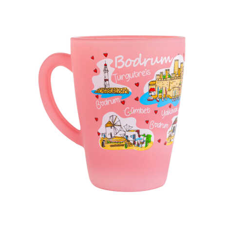 Wholesale Bodrum Themed Oval Glass Mug 27 Cl - 7