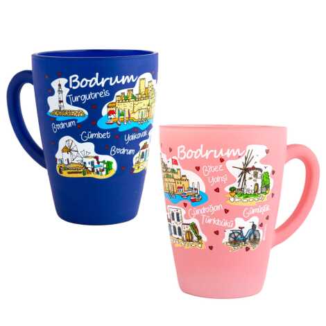 Wholesale Bodrum Themed Oval Glass Mug 27 Cl - 4