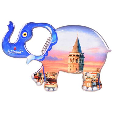 Wholesale Cappadocia Themed Myros Metal Elephant Bottle Opener Refrigerator Magnet 98x61 mm - 4