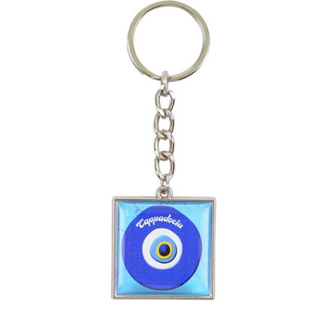 Wholesale Cappadocia Themed Myros Metal Square Keychain 36*95 mm - 2