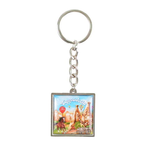 Wholesale Cappadocia Themed Myros Metal Square Keychain 36*95 mm - 4